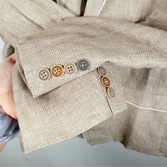 Tallia Men’s Linen Blazer Unique Butterfly Watercolor Floral Lining - Picture 2 of 6